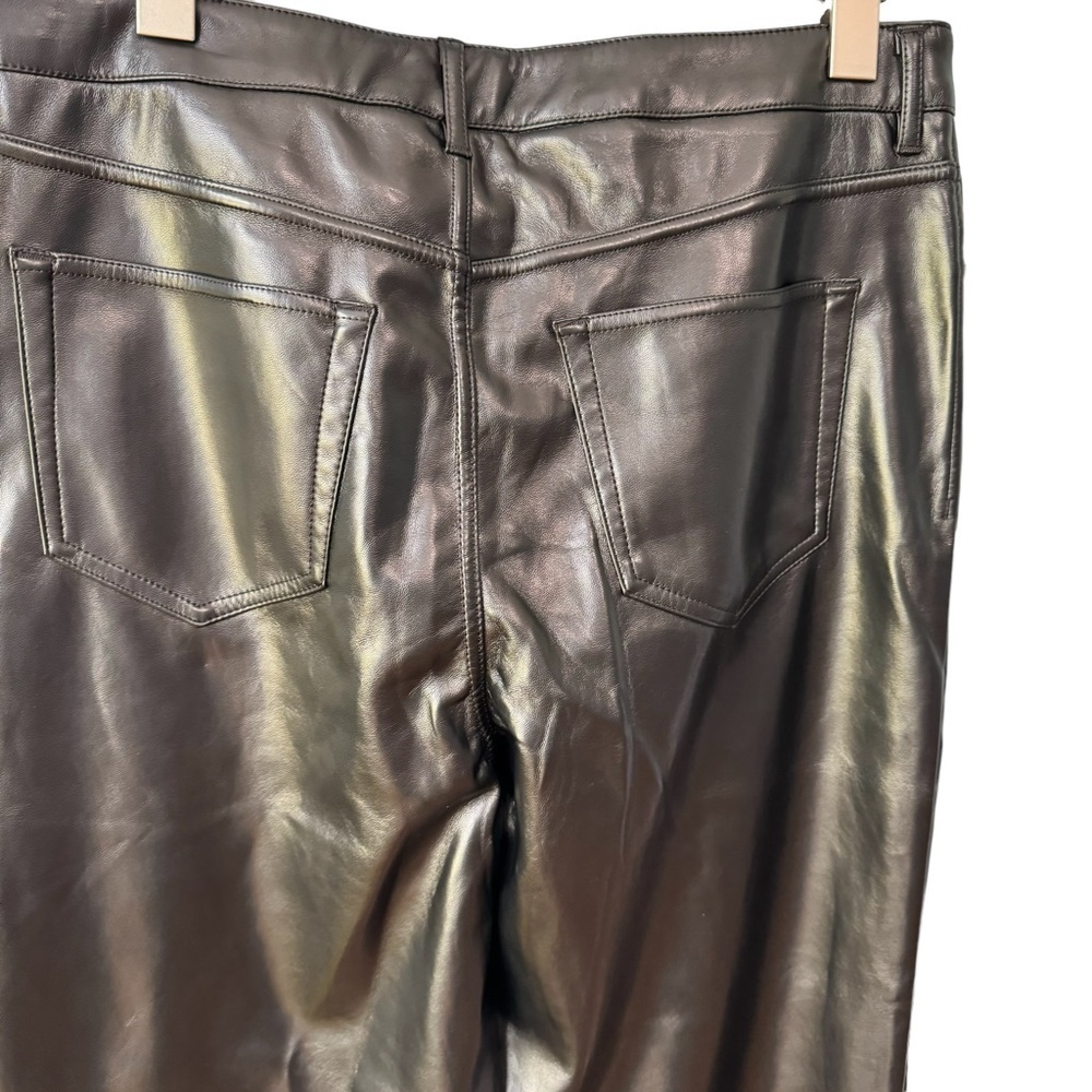 JOIE Limited Edition Faux Leather Straight Leg Pants in Black. High Rise NWT. 10 - Picture 7 of 16